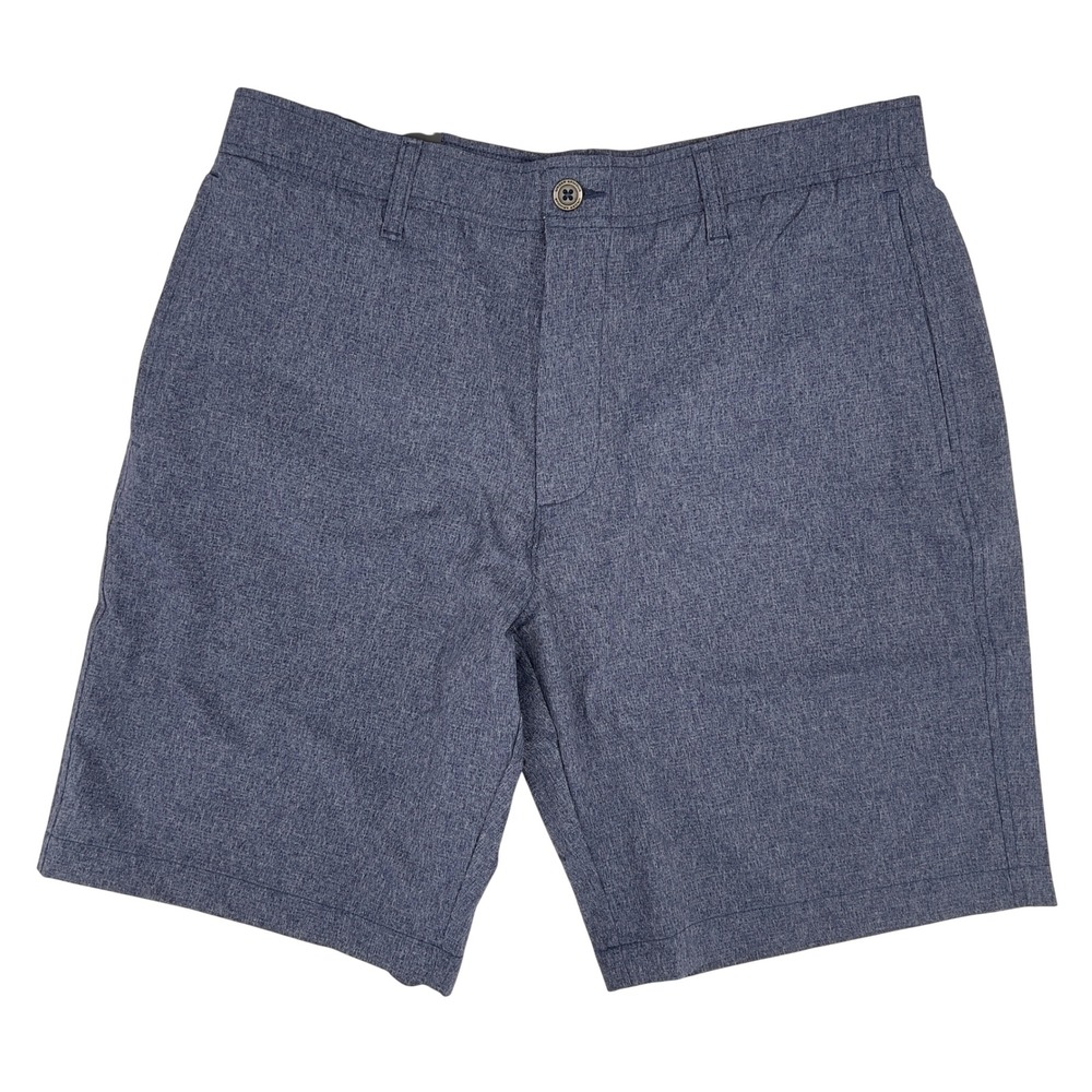 NWT Under Armour Mens Shorts Blue Heathered Performance Golf Flat Front 36